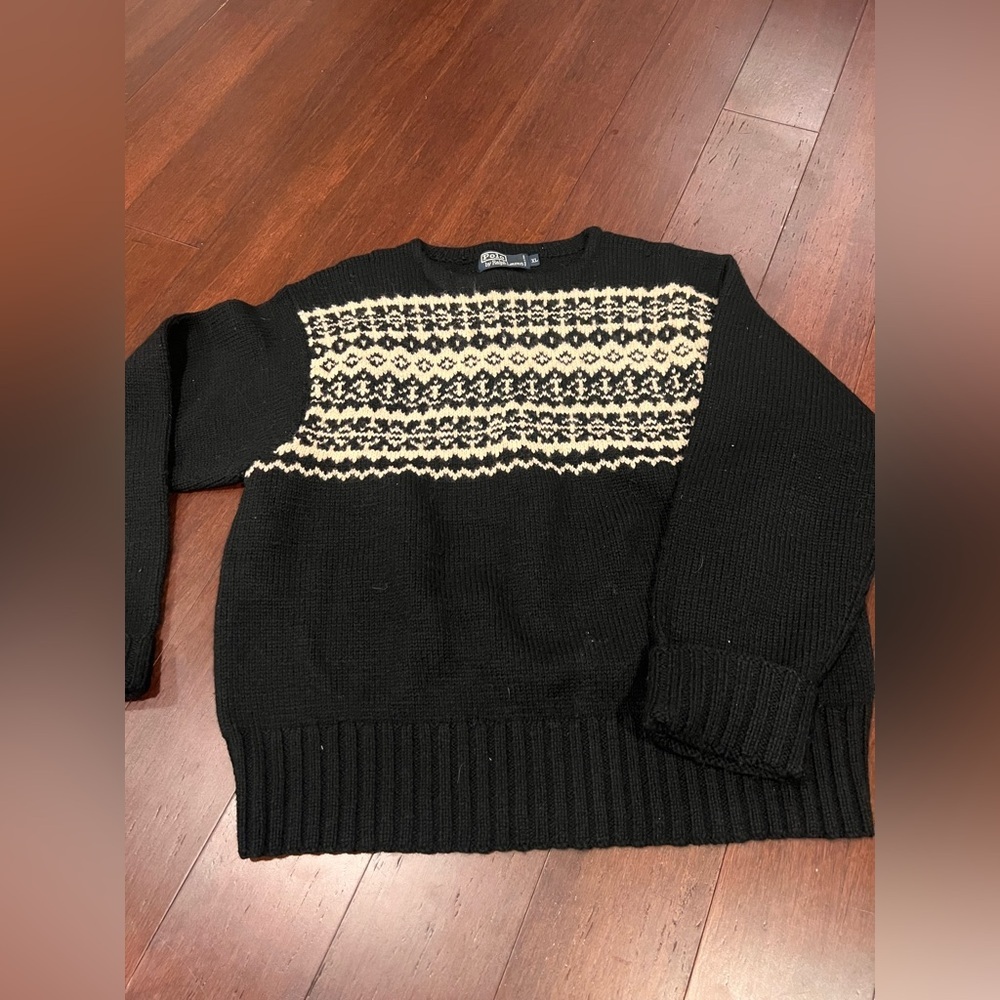 Ralph Lauren vintage  Black and Cream Crewneck Sweater